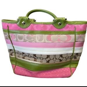 Coach Bleecker Striped Tote